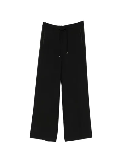 Ermanno Firenze Satin-stripe Drawstring Trousers In Black
