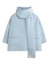 Ermanno Firenze Scarf-details Jacket In Blue