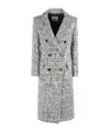 Ermanno Firenze Sequin-embellished Double-breasted Coat In Gray