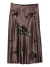 Ermanno Firenze Sequin-embellished Straight Skirt In Brown