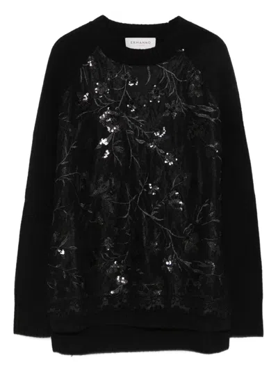 Ermanno Firenze Sequin-embellished Sweater In Black