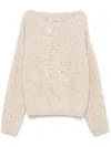 Ermanno Firenze Sequin-embellished Sweater In Brown