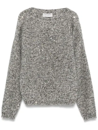 Ermanno Firenze Sequin-embellished Sweater In Grey