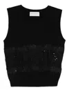 Ermanno Firenze Sequin-embellished Top In Black