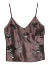 Ermanno Firenze Sequin-embellished Top In Brown