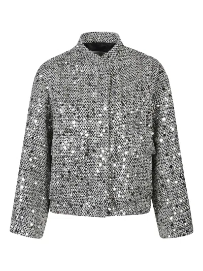 ERMANNO FIRENZE SEQUIN-EMBELLISHED TWEED JACKET