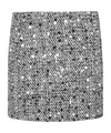 Ermanno Firenze High-waisted Grey Tweed Miniskirt With Trapezoid Silhouette In Silver