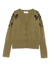 Ermanno Firenze Sequin-embellishment Cardigan In Green