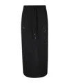 Ermanno Firenze Sequin Embroidered Knitted Midi Skirt In Black
