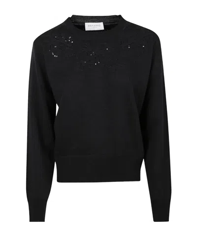 Ermanno Firenze Sequin Embroidered Sweater In Black