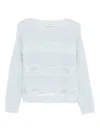 Ermanno Firenze Knitwear With Lace And Sequin Embellishments In Blue