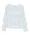 Ermanno Firenze Knitwear With Lace And Sequin Embellishments In Blue