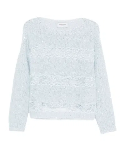 ERMANNO FIRENZE SEQUIN LACE-INSERT SWEATER