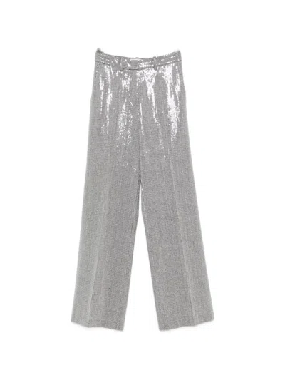 Ermanno Firenze Sequined Trousers In Blue