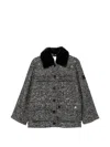 Ermanno Firenze Sequin-embellished Herringbone Jacket In Gray