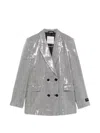 Ermanno Firenze Sequin-embellished Houndstooth Blazer In Silver