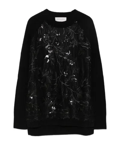 Ermanno Firenze Sequin-embellished Sweater In Black