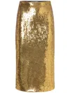 Ermanno Firenze Sequinned Midi Skirt In Gold