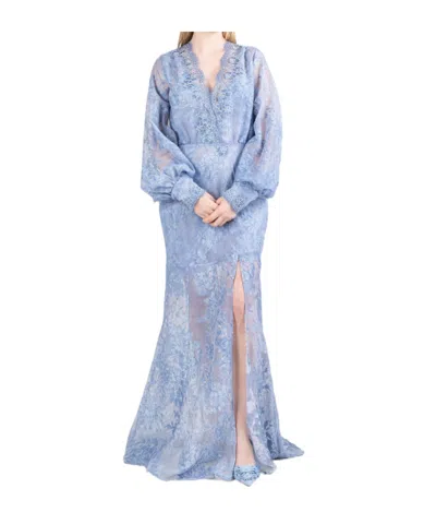 Ermanno Firenze Long Sleeve Dress In Blue