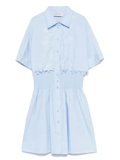 Ermanno Firenze Short Sleeve Dress In Blue