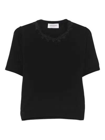 Ermanno Firenze Short Sleeve T-shirt In Black