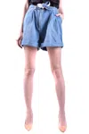 Ermanno Firenze Woman Denim Shorts Blue Size 8 Cotton In Denim
