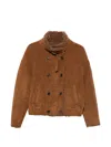 Ermanno Firenze Side-pocket Double-breasted Coat In Brown