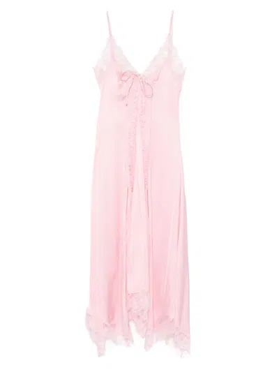 Ermanno Firenze Silk Midi Dress In Pink