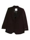 Ermanno Firenze Single-breasted Blazer In Brown