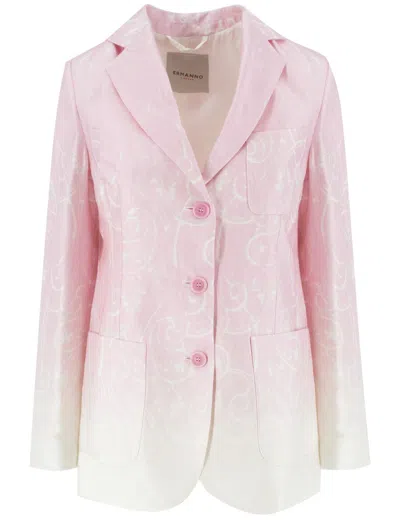 Ermanno Firenze Single-breasted Gradient Design Jacket In Pink