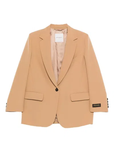 Ermanno Firenze Single-button Cuff-detail Blazer In Nude