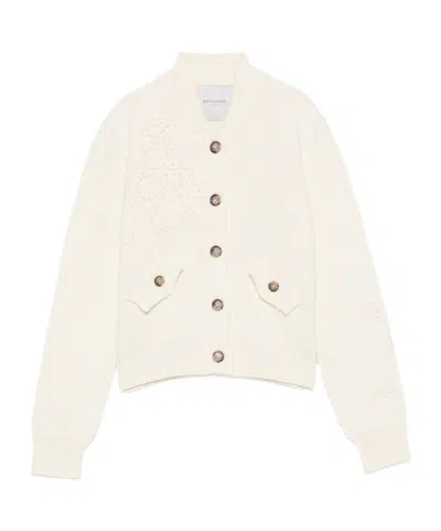 Ermanno Firenze Single-breasted Long-sleeve Knit Top In Pattern