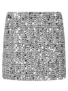 Ermanno Firenze Sequin-embellished Tweed Mini Skirt In Silver