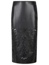 Ermanno Firenze Longuette Faux Leather Midi Skirt In Black