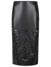 Ermanno Firenze Longuette Faux Leather Midi Skirt In Black
