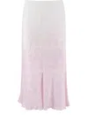 Ermanno Firenze Logo Fabric Longuette Skirt In Rosa/white