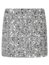 Ermanno Firenze Sequin-embellished Tweed Mini Skirt In Silver