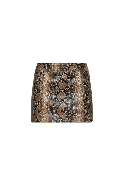 Ermanno Firenze Snake-print Mini Skirt In Animal Print