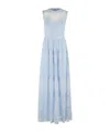 Ermanno Firenze Sleeveless Maxi Dress In Tulle And Lace With Scalloped Edges