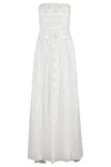 Ermanno Firenze Sleeveless Flared Tulle Dress With Tone-on-tone Embroidery In White