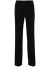 Ermanno Firenze Black Logo-waistband Cady Trousers In Black