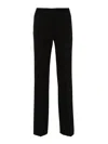 Ermanno Firenze Black Logo-waistband Cady Trousers In Black