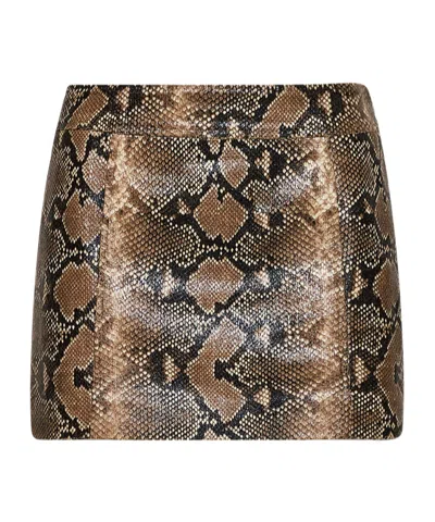 Ermanno Firenze Snake-print Mini Skirt In Animal Print