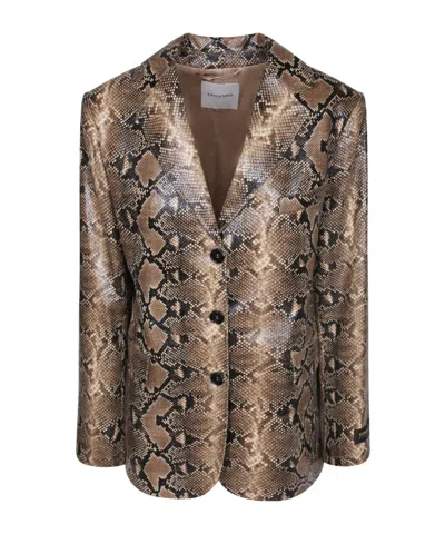ERMANNO FIRENZE SNAKE-PRINT SINGLE-BREASTED BLAZER