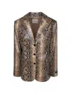 Ermanno Firenze Snake-print Single-breasted Blazer In Multi