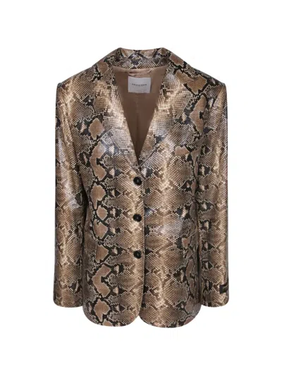 Ermanno Firenze Snake-print Single-breasted Blazer In Multi