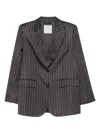 Ermanno Firenze Stripe-pattern Blazer In Gray