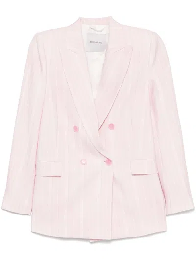 Ermanno Firenze Striped Blazer In Light Pink