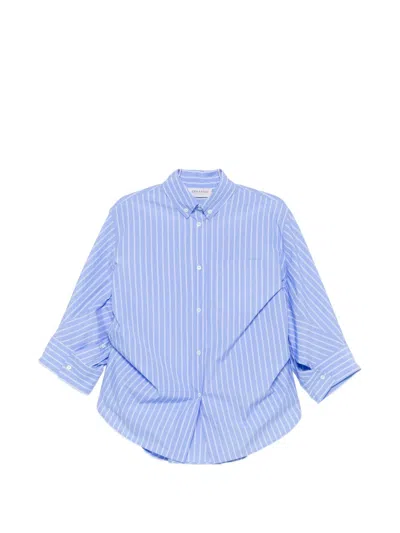 Ermanno Firenze Striped Button-down Shirt In Blue