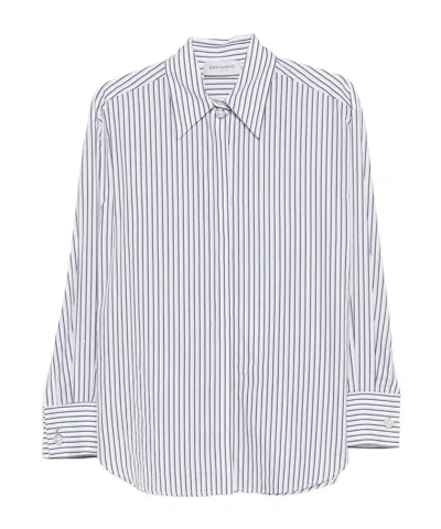 Ermanno Firenze Pearl-embellished Striped Shirt In Multi